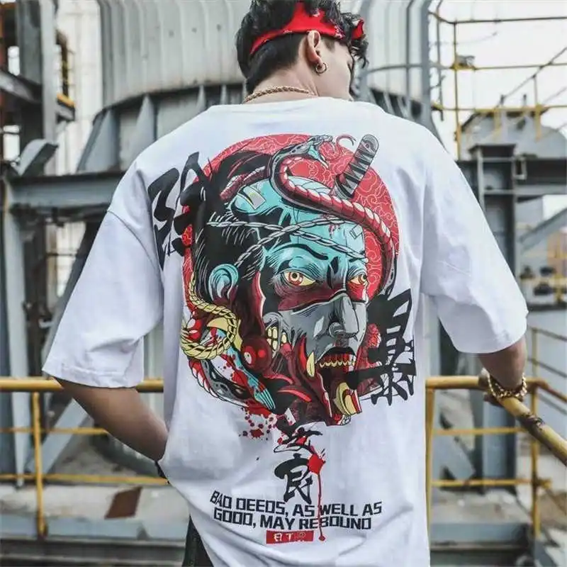 

Emo Men Women Summer Cotton Oversized T Shirt Gothic Hip Hop T-shirt Blouse Harajuku Devil Alt Mens Tshirt Streetwear Clothes