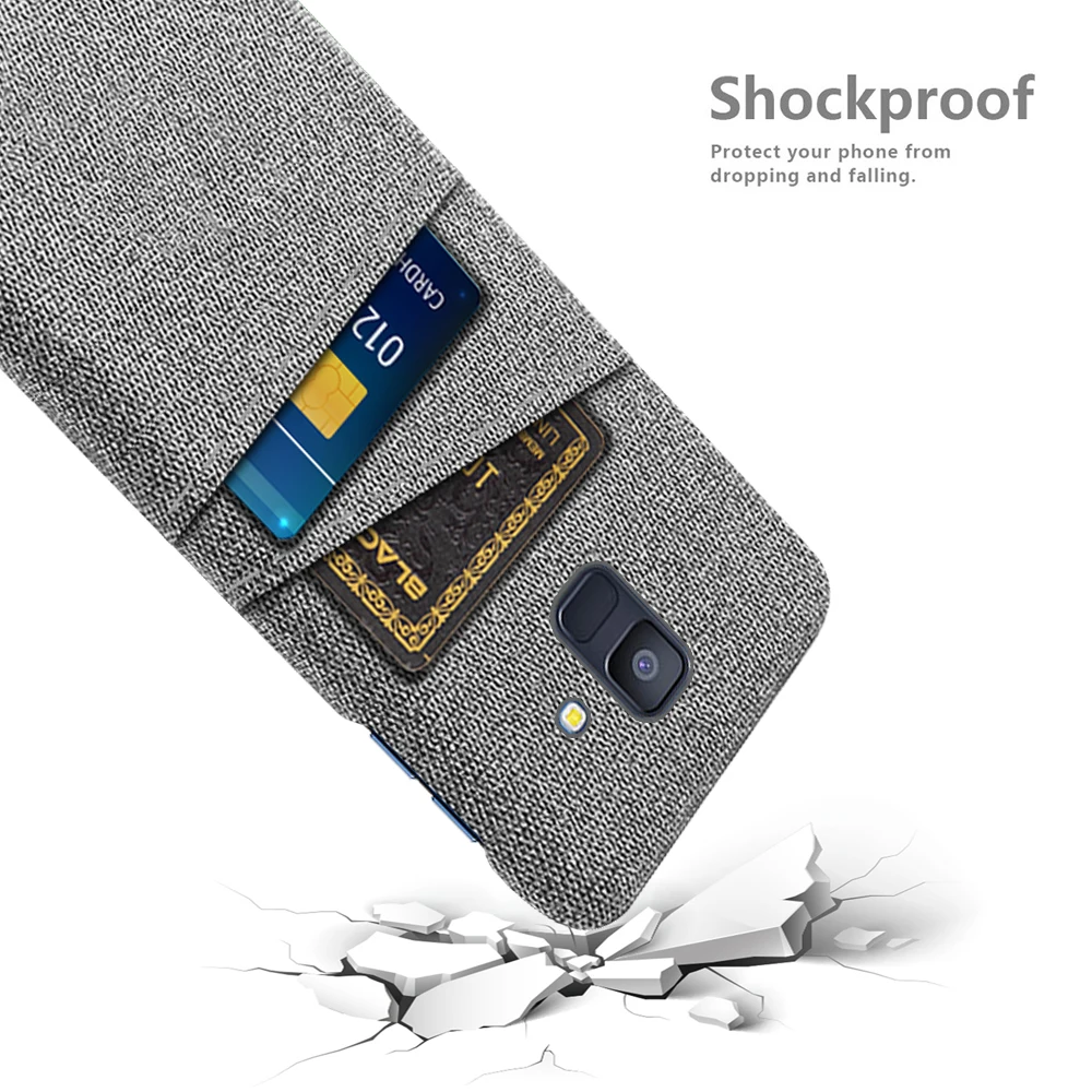 

Fabric Case For Samsung Galaxy A6 A7 A8 Plus A9 2018 Case Fabric Dual Card Cover for Galaxy A6 2018 J4 J6 Plus 2018 Coque Funda