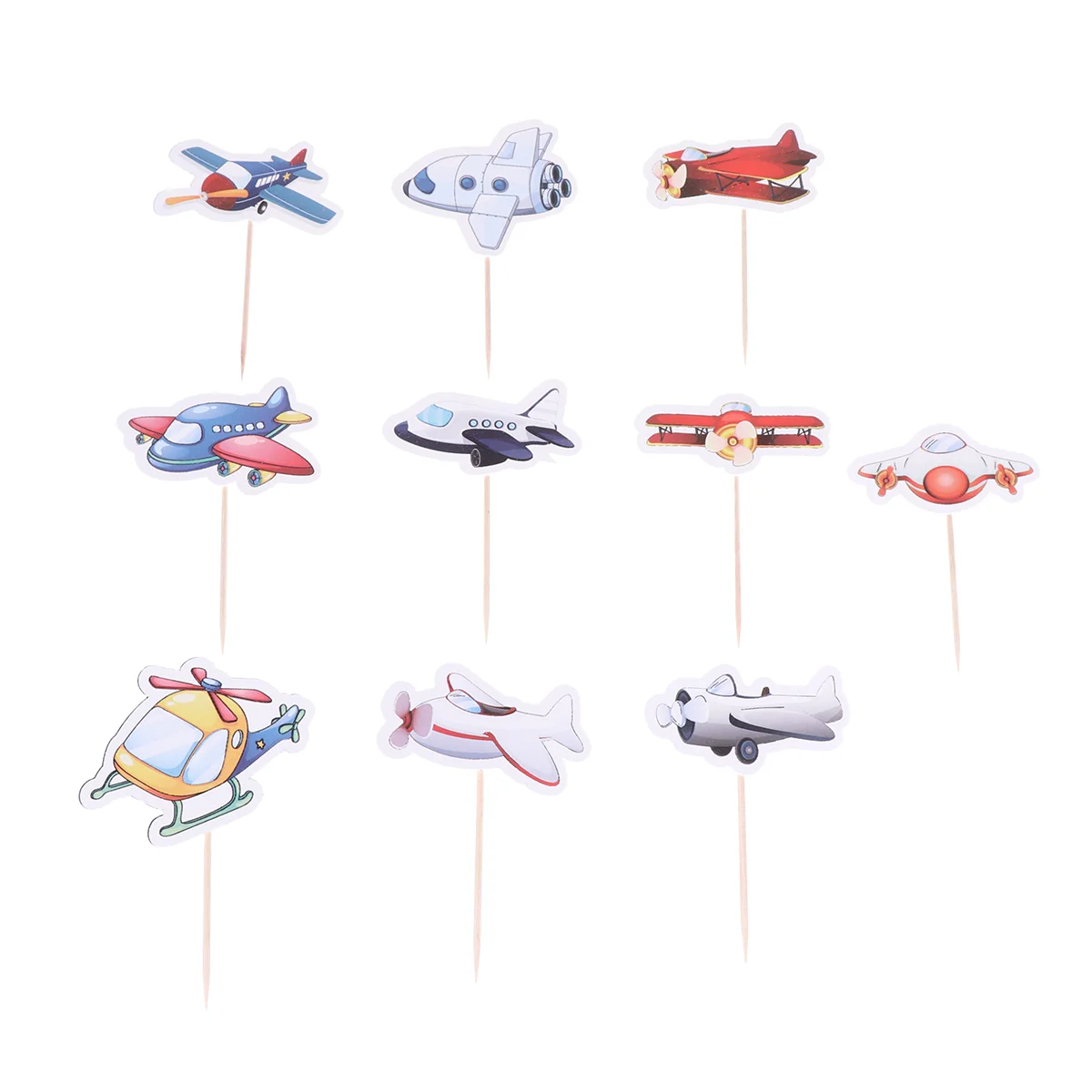 

10 Pcs Kids Birthday Cupcake Topper Airplane Dessert Picks Decorative Cupcake Topper Cake Insert Topper Birthday Cupcake Picks