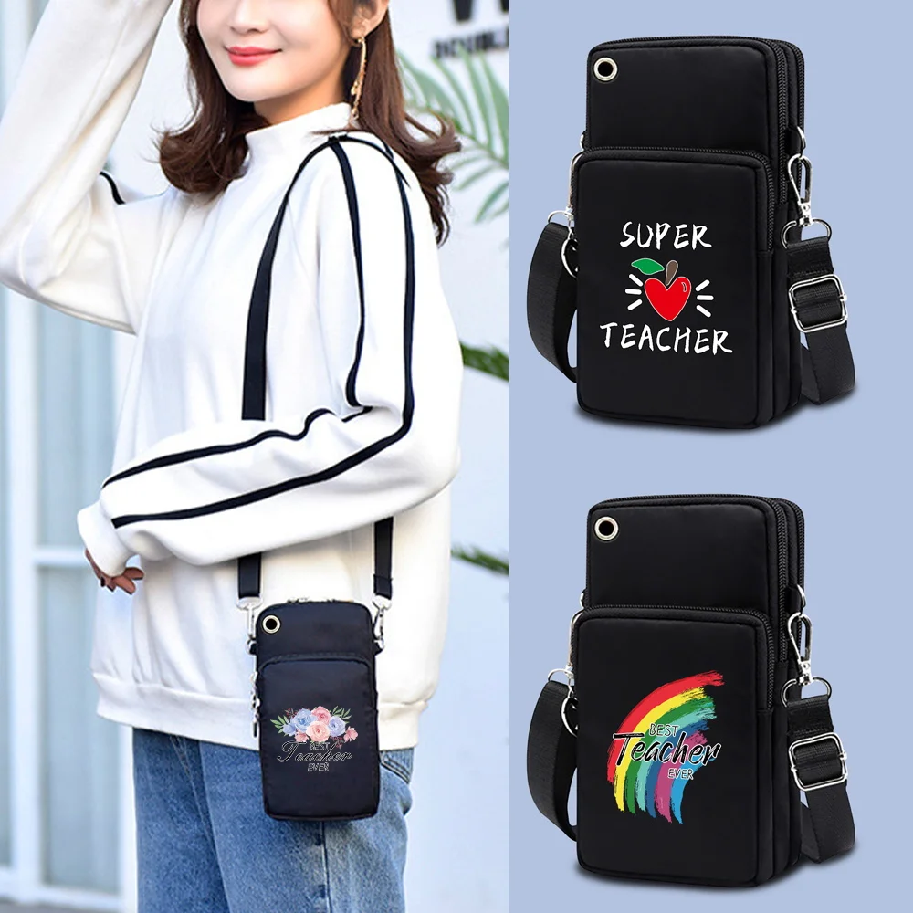 

Women Mobile Phone Bags Wallet Luxury Cell Phone Pouch Card Holders Teacher Series Messenger Shoulder Sports Wrist Package