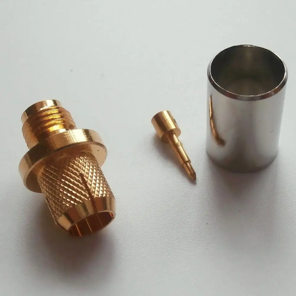 

10X Pcs RF Connector Socket RP SMA RPSMA Female Jack Crimp for RG5 RG6 LMR300 RG304 5D-FB Cable Plug Gold Coaxial High-quality