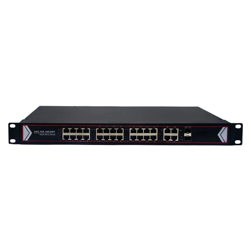 

10/100Mbps 24 Port PoE Switch With 4 Gigabit Uplink 2 SFP 48V 260W Power Over Ethernet Switches Network Switcher Smart Detection