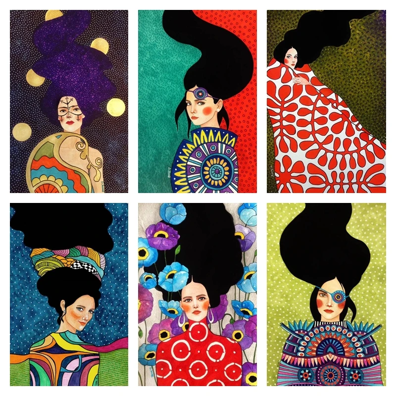 

Mashups Nordic Art Figure Color Poster Mural Living Room Decorative Painting Retro Bedroom