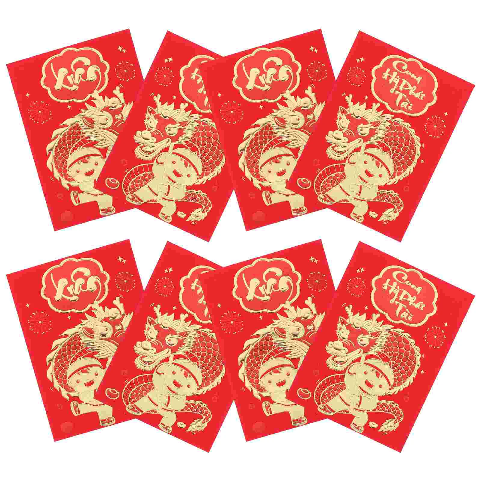 

12Pcs Red Envelopes The Year of Dragon Red Packets Luck Money Envelopes New Year Red Envelopes