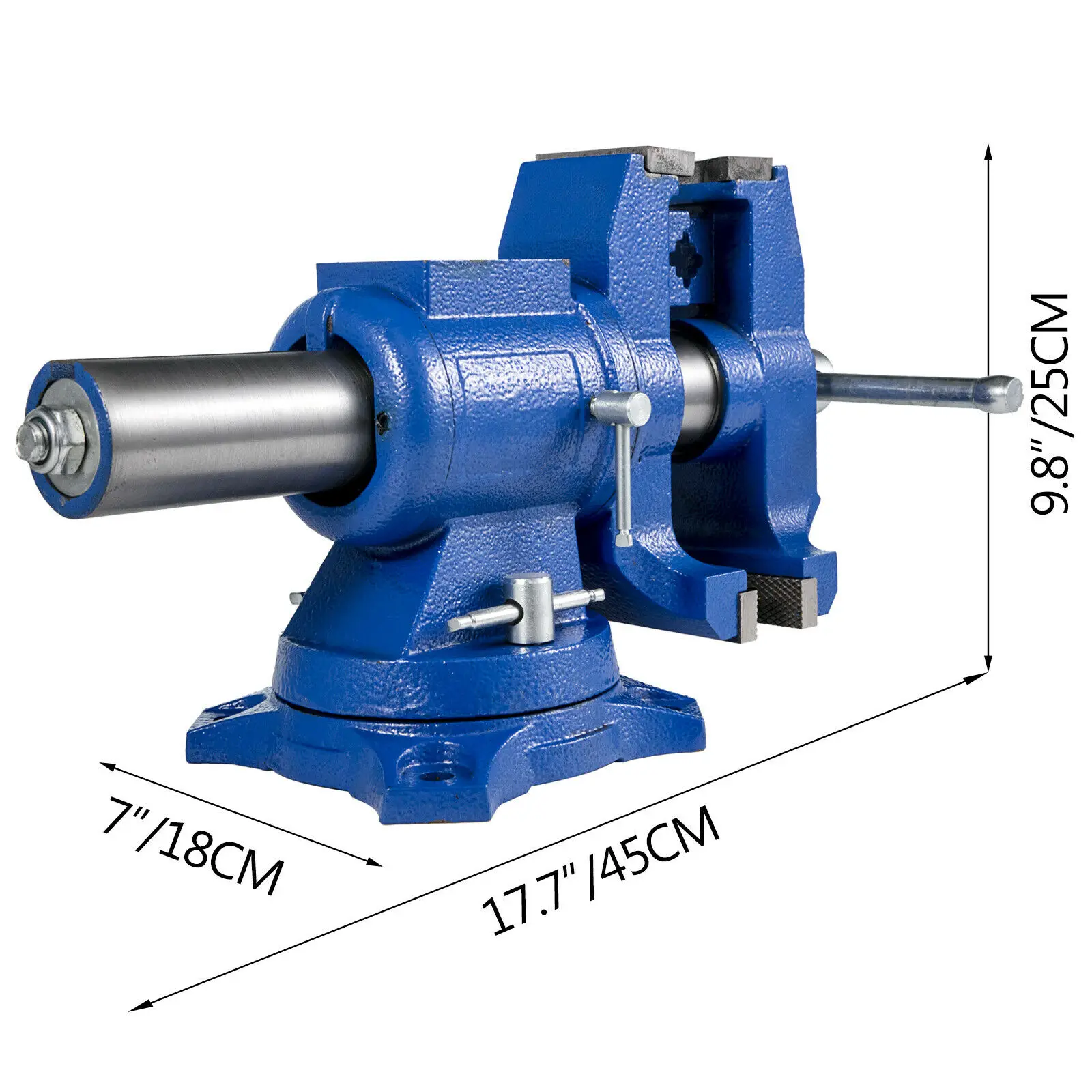 

Multipurpose Vise Clamping Force 3000 KG Vise Bench 5-Inch Heavy Duty with 360° Swivel Base and Head Nodular Iron