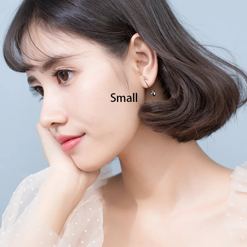 TrustDavis 1Pair Paper Clip Shape Ear Buckle Earring Creative New Design Lady Madam Women 925 Sterling Silver Jewelry DA381 - купить по