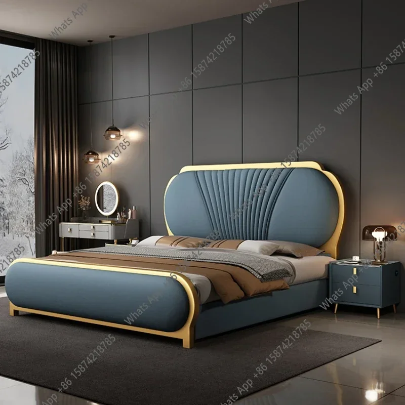 Фото Кровать двуспальная X Aesthetic Base, размер King Size, недорогая, стильная, современная, размер Queen, роскошная, в скандинавском стиле, мебель для спальни, кровать для двоих №4