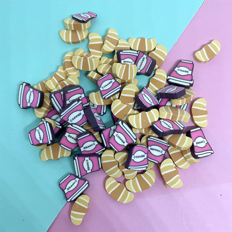 50 г/лот мультяшная кофейная чашка для хлеба полимерные ломтики поддельные