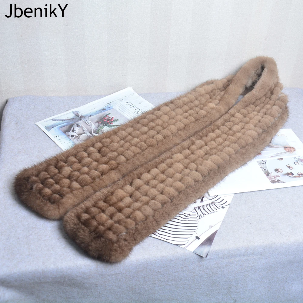 Модный Лидер продаж зимний теплый мягкий женский шарф из натурального меха норки