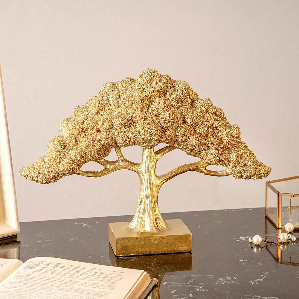 

Money Tree Decorative Statue Resin Golden Lucky Tree Cash Cow Business Craft New Home Decor Gift Office Art Decoration Sculpture