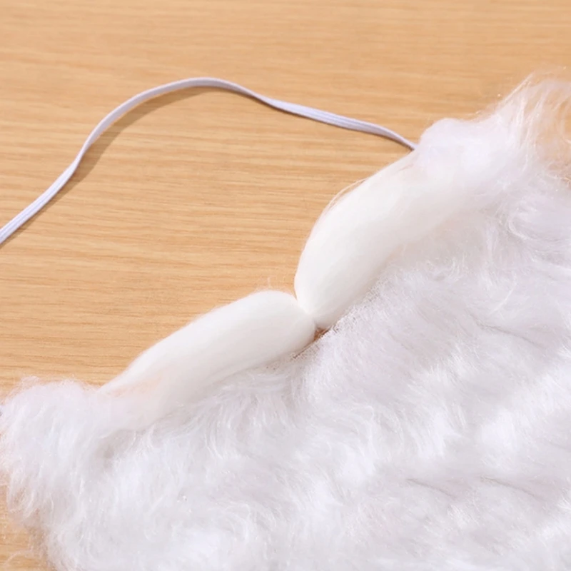 Рождественский костюм Санта-Клауса с бородой забавный белый искусственной для