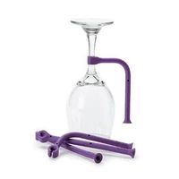 4pcs adjust flexibly silicone wine glass dishwasher goblet purple holder safer stemware saver