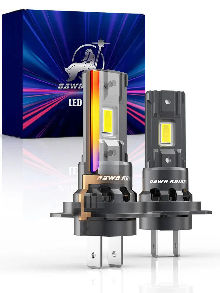 

Светодиодные лампы для фар DAWN KNIGHT 40000LM H7 H4 6000K 4300K, беспроводные, 60W CSP, для автомобильных фар, турбо-LED, 12...