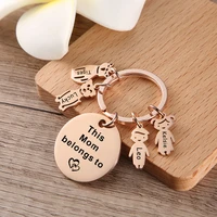 personalized nanny keyringmothers day giftbirthday gift for grandmanana keychainengraved heart keychain with kids charm