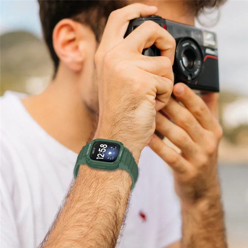 for Fitbit Versa 1 2 3 Lite Sense Premium TPU Tough Armor Protective Case Band Strap Bracelet Cover | Smart Accessories