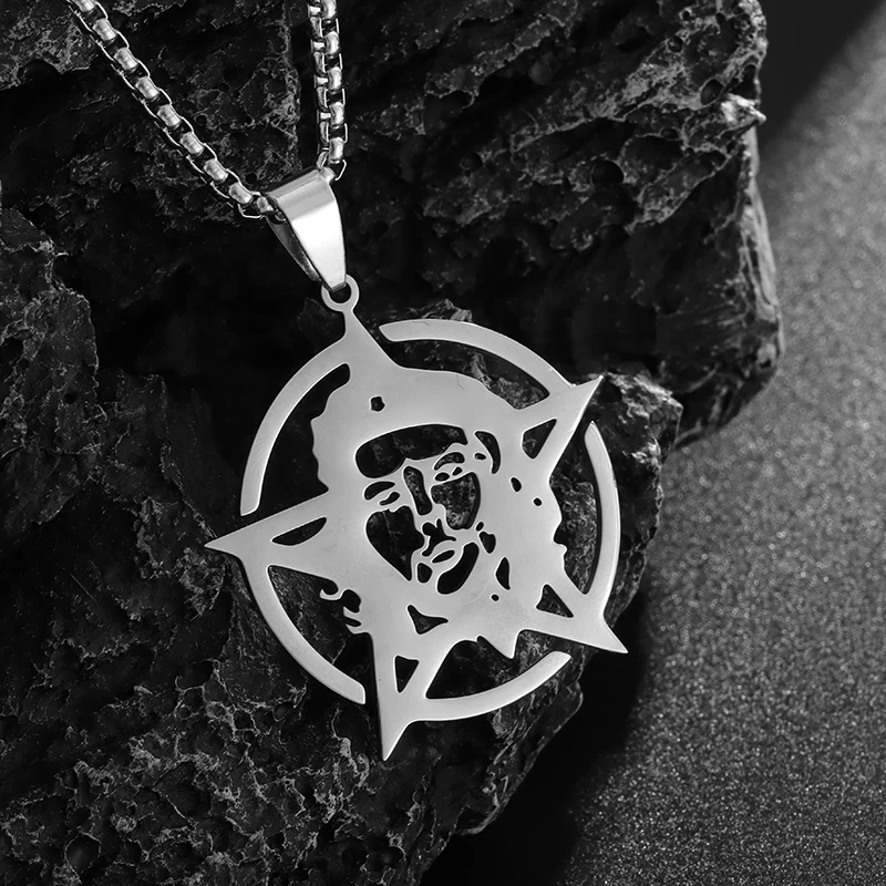 Изысканная ожерелье из нержавеющей стали с пентаграммой Che Guevara