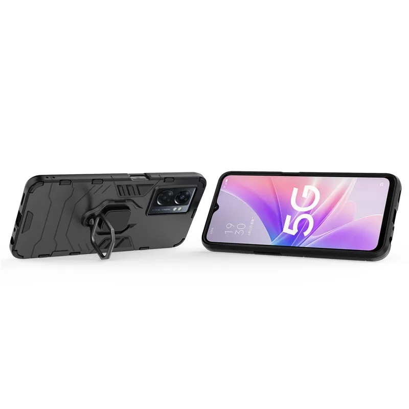 For OPPO A57 A77 Case OPPO A57 A54 A74 A77 4G Cover Shockproof Hard PC Armor Holder Silicone Bumper For OPPO A57 A54 A74 A77 5G