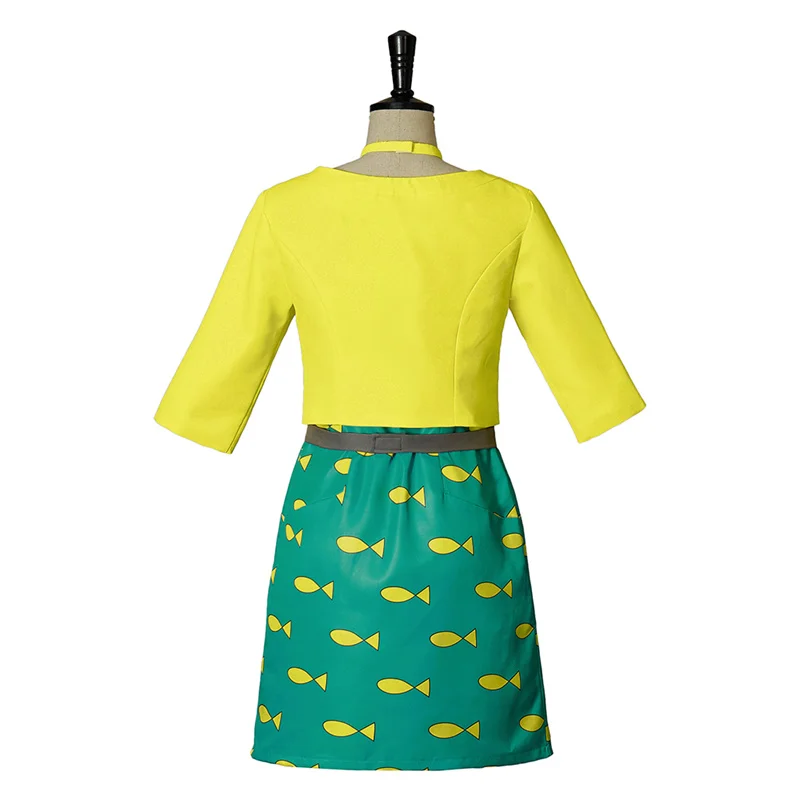 Аниме принцесса Кэролин косплей костюм желтое пальто с зеленым платьем полный