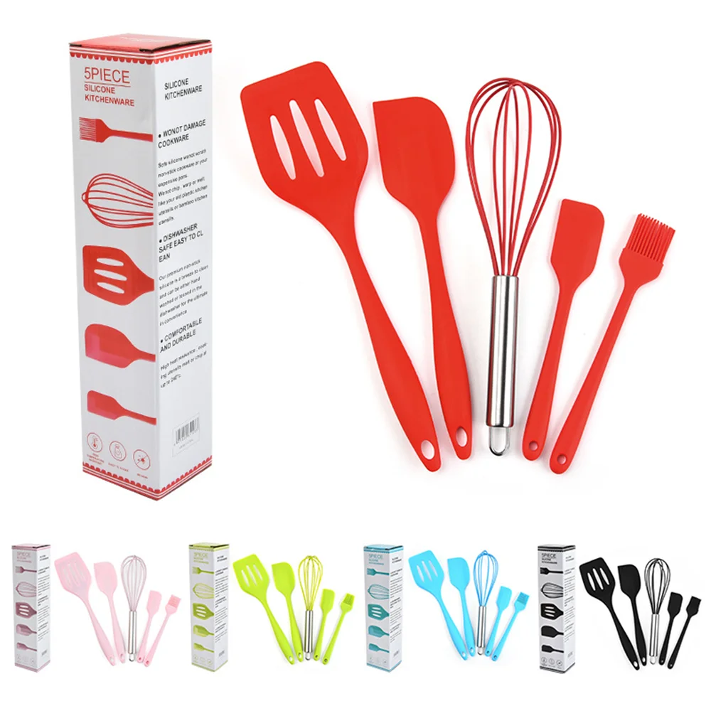 

Baking Tools Kitchen Utensils Five-piece Rubber Cake Spatula Silicone Products And Kitchenware Sets