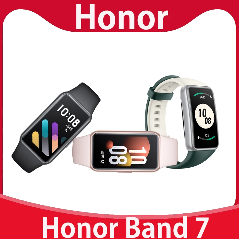 Honor Band 7 Smart Band Blood Oxygen 1.47'' AMOLED Screen Heart Rate Tracker Smartband 2 Weeks Battery Life 5ATM Waterproof