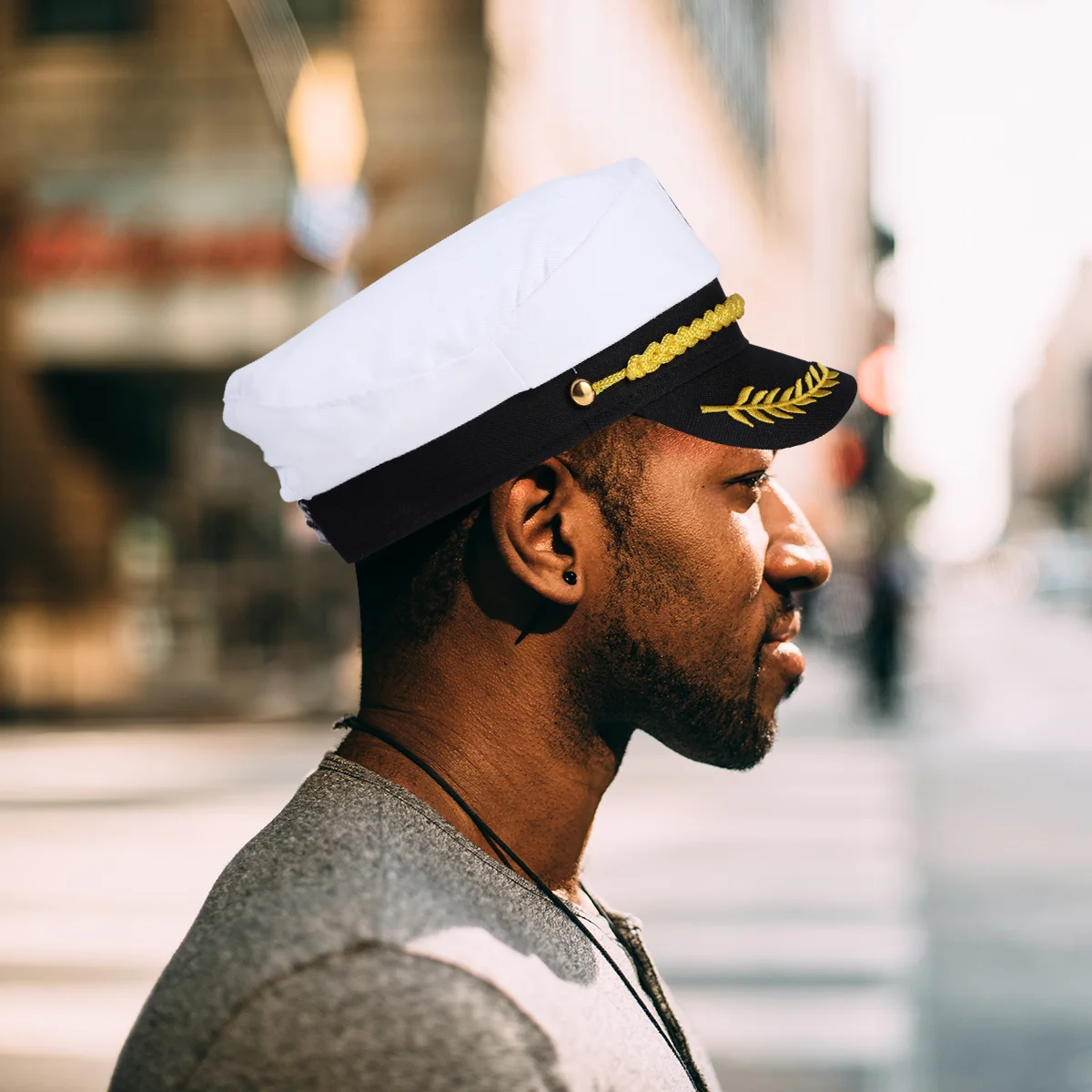 

Yacht Sailors Hat Costume Hat Cap Navy Marine Admiral Navy Costume Accessory ( White )