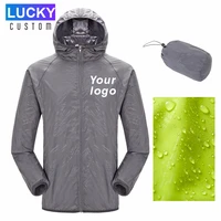 mens outdoor custom jacket waterproof hooded windbreaker diy photo jacket mens 2022 summer new casual logo jacket tactical men