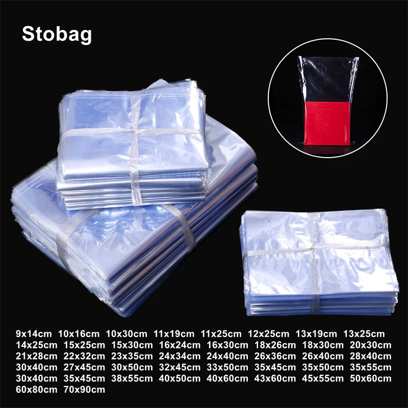StoBag PVC pellicola termoretraibile trasparente blu avvolgere sacchetti di stoccaggio per scarpe sapone regalo plastica poli trasparente antipolvere sacchetto per la casa