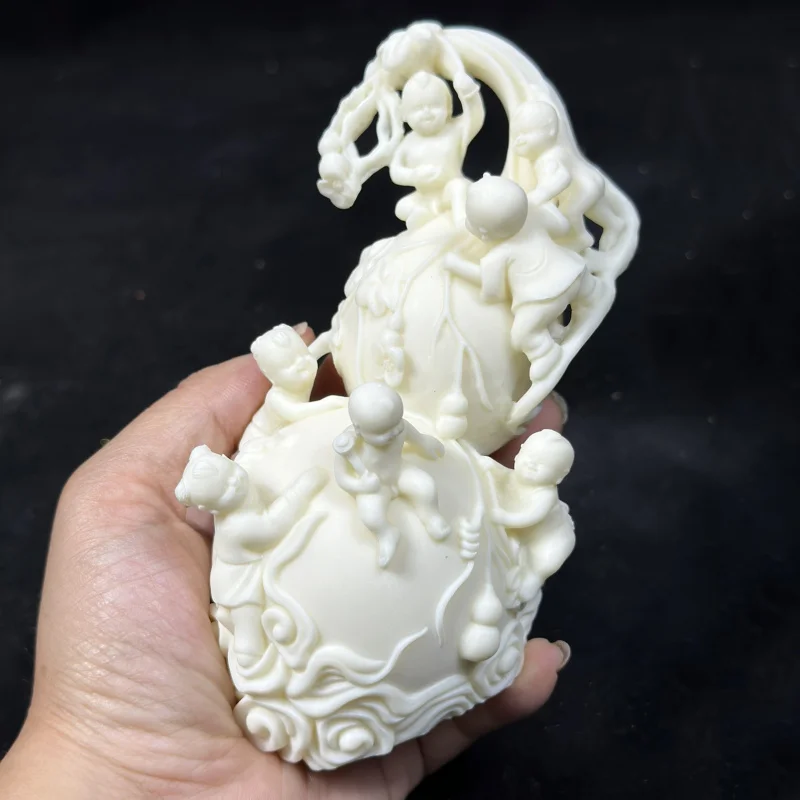 Резной орех цвета слоновой кости Duozi Duofu Gourd12 5*12 5*6 5 смFu Lu Shou украшение для входа на