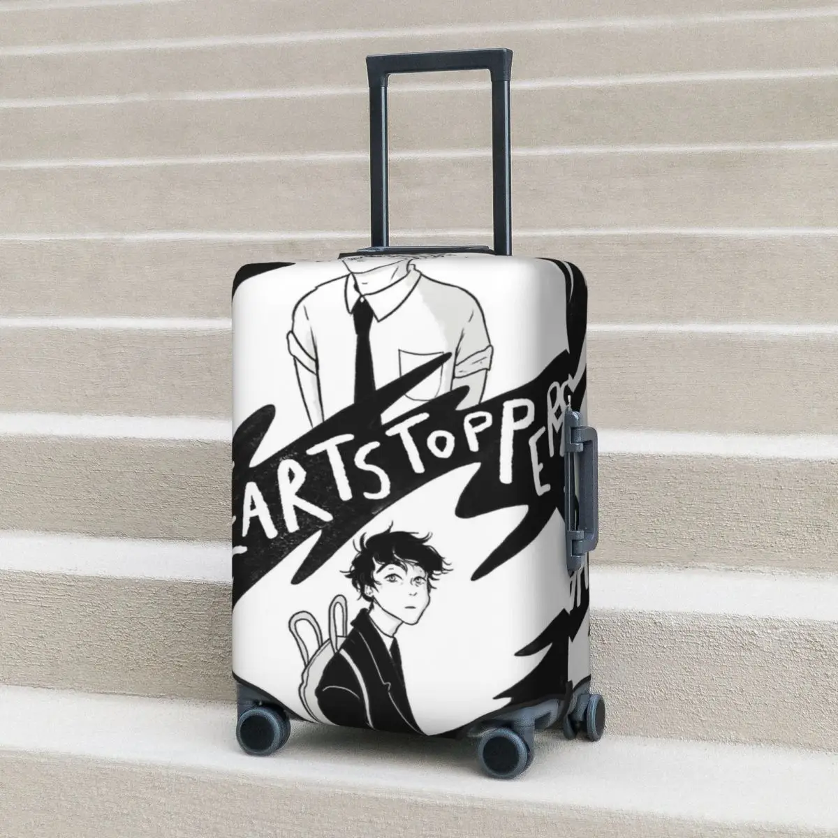 

Heartstopper Suitcase Cover Spiral Oseman Illustration Elastic Cruise Trip Protector Luggage Accesories Holiday