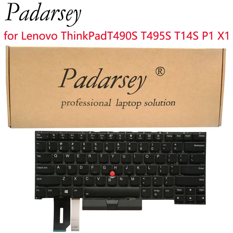 

Padarsey Replacement US Keyboard for Lenovo ThinkPad T490S T495S T14S P1 X1 Extreme Gen1 Gen2 Laptop No Frame
