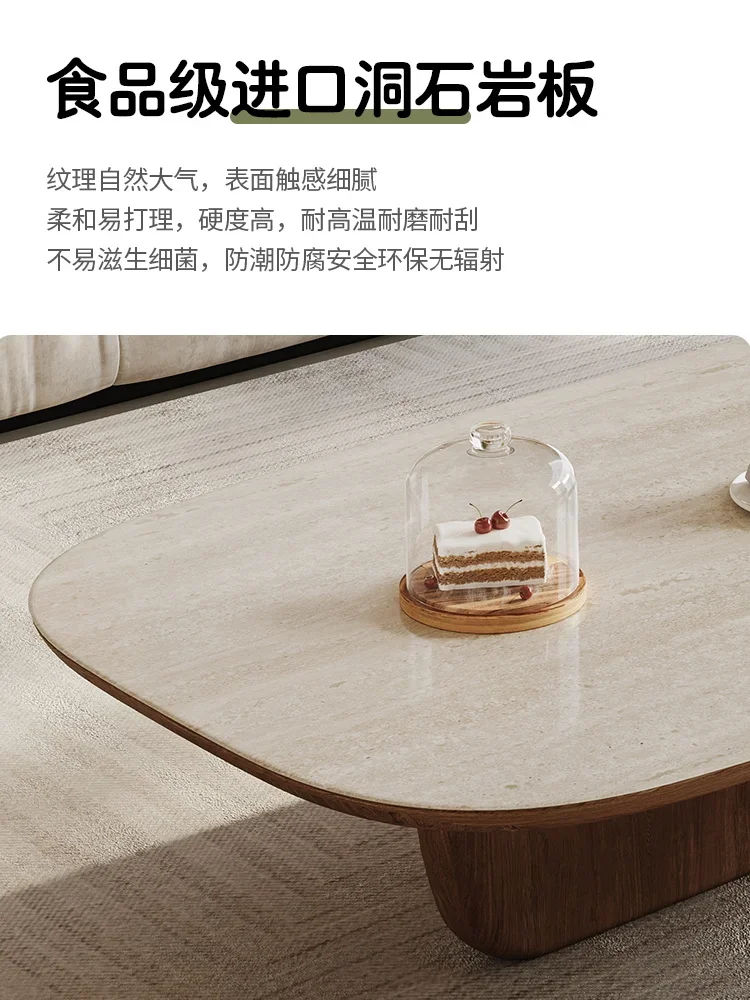 Журнальный столик из каменной плиты для гостиной дома небольшой квартиры