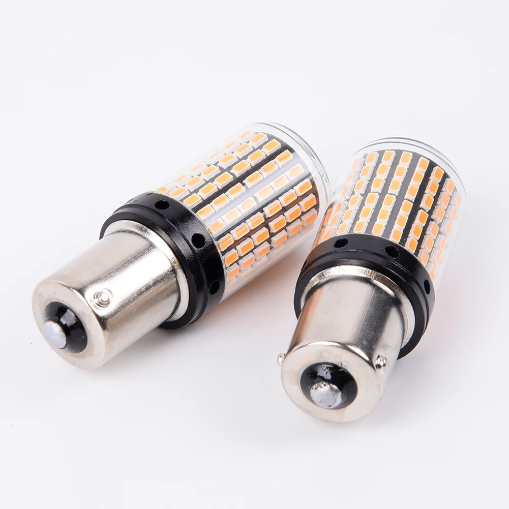 

3000K Accessory Amber Car Lamps 3400LM 18W 2pcs LED 12V BAU15S PY21W Canbus New Turn Signal Lights Durable Useful