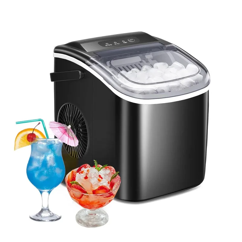 

SUGIFT Countertop Ice Maker Machine, Electric Ice Maker with Scoop and Basket , Black