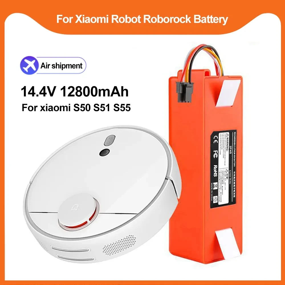 

Batería de iones de litio de14,4 12800mAh, accesorios para aspiradoras Original para limpiador Roborock S50, S51, S55, T4,