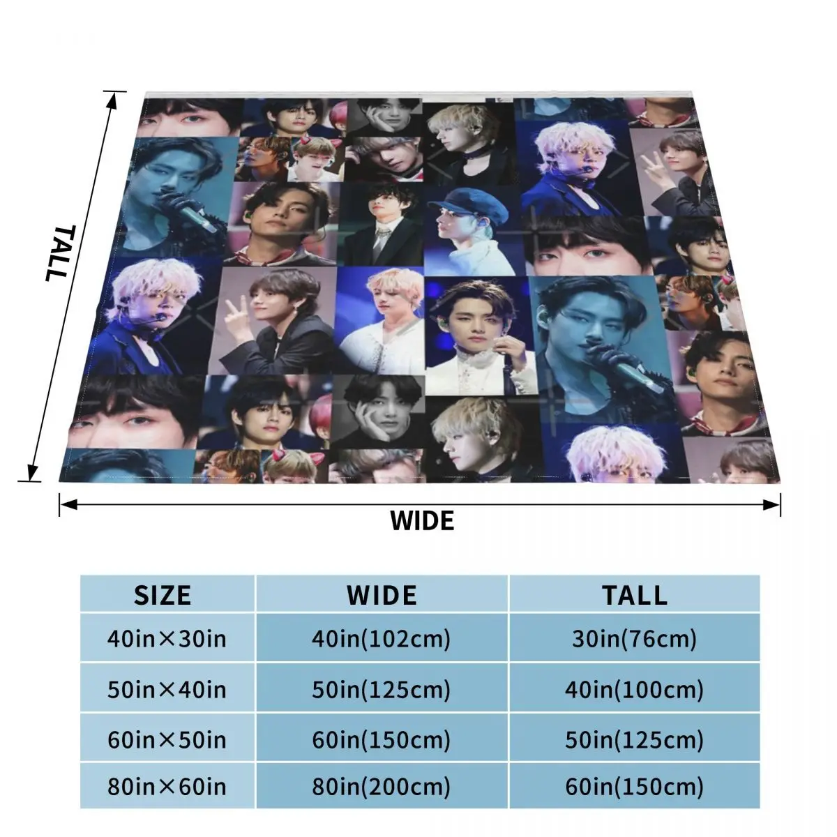 Плюшевые одеяла Kim Taehyung пледы