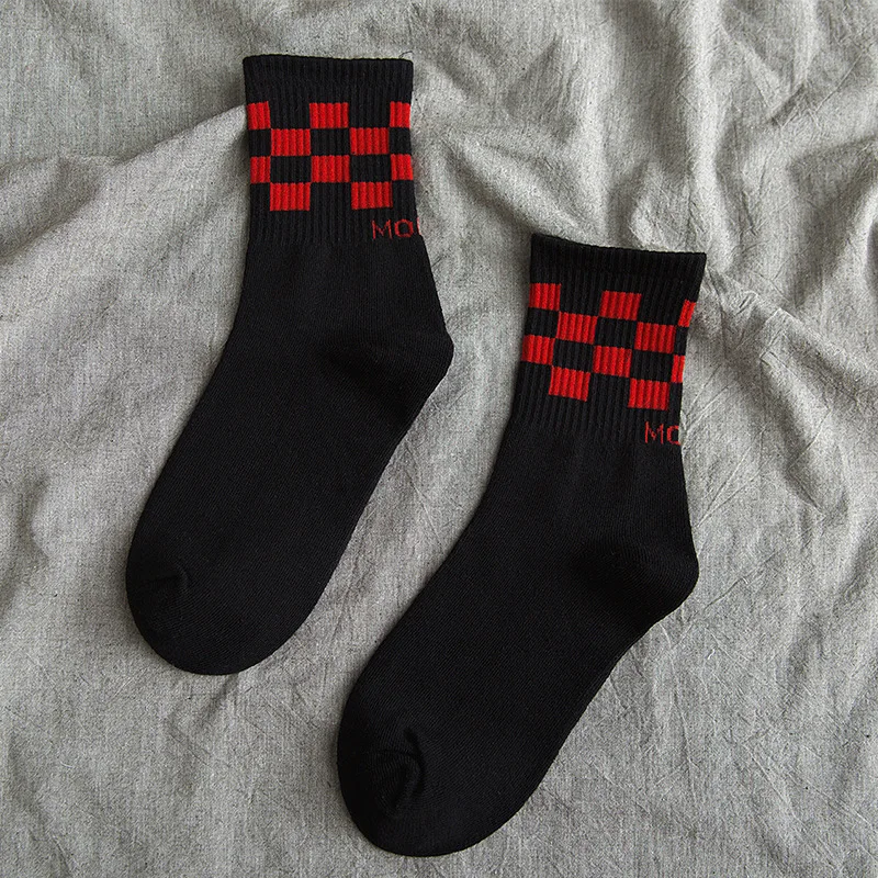 Модные шахматные носки популярные уличные для скейтборда в стиле хип-хоп