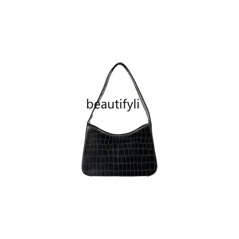 

zq Popular Small Bag Female Spring and Summer Fashion Advanced Texture Niche Shoulder Underarm Bag