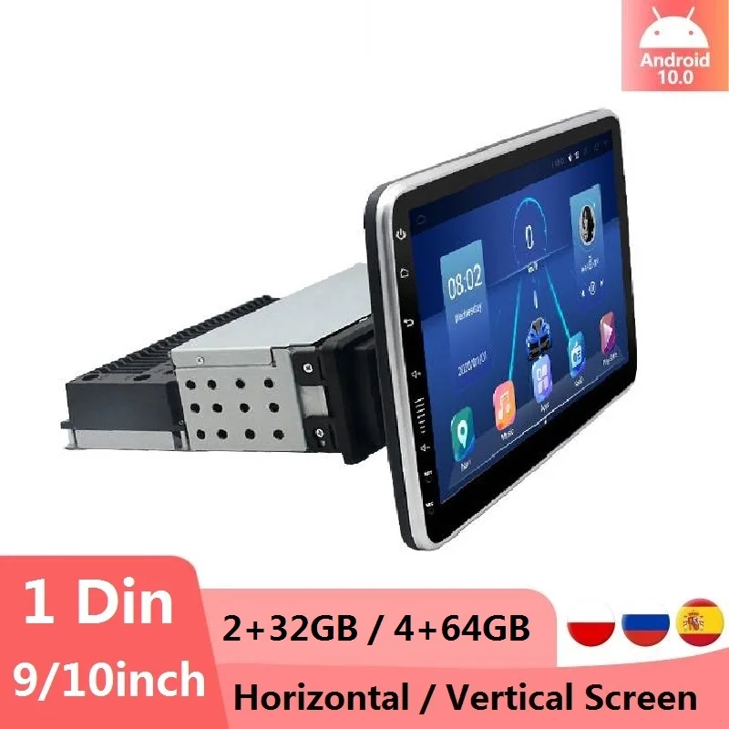 

Автомагнитола 1DIN, вращающийся Автомобильный мультимедийный плеер Android 10,0, Авторадио, стереоприемник, GPS, Wi-Fi, регулируемый автомобильный рад...