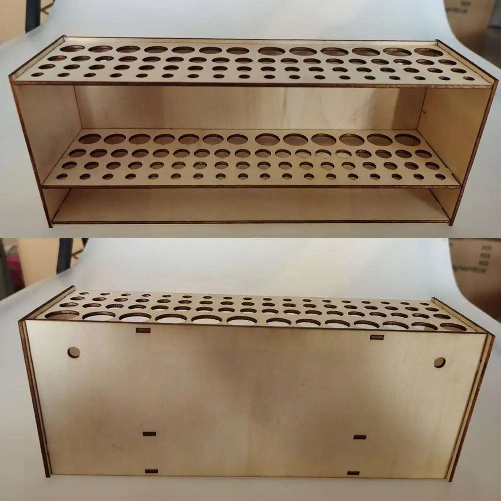 

67 Holes Multifunctional Paint Brushes Holder Square Supplies Stand Painting Pencil Storage Rack Wooden Organizer School Pe B2p9