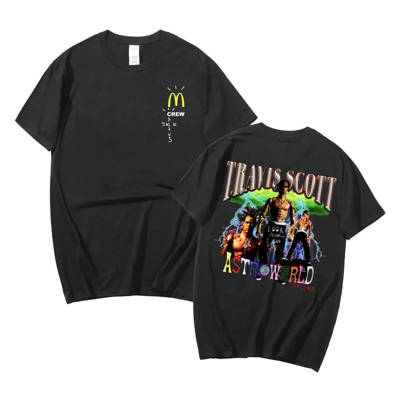 

Crew Cactus Jack Print Tshirt Summer Men Women Travis Scott Hip Hop T-shirts Regular Mens Pure CottonT Shirt Astroworld Tee Tops