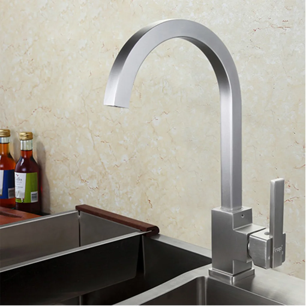 

Sink Faucet Stainless Steel Premium Material Firm Structure Single Handle Wide Application Handy Installation Kitchen Faucets