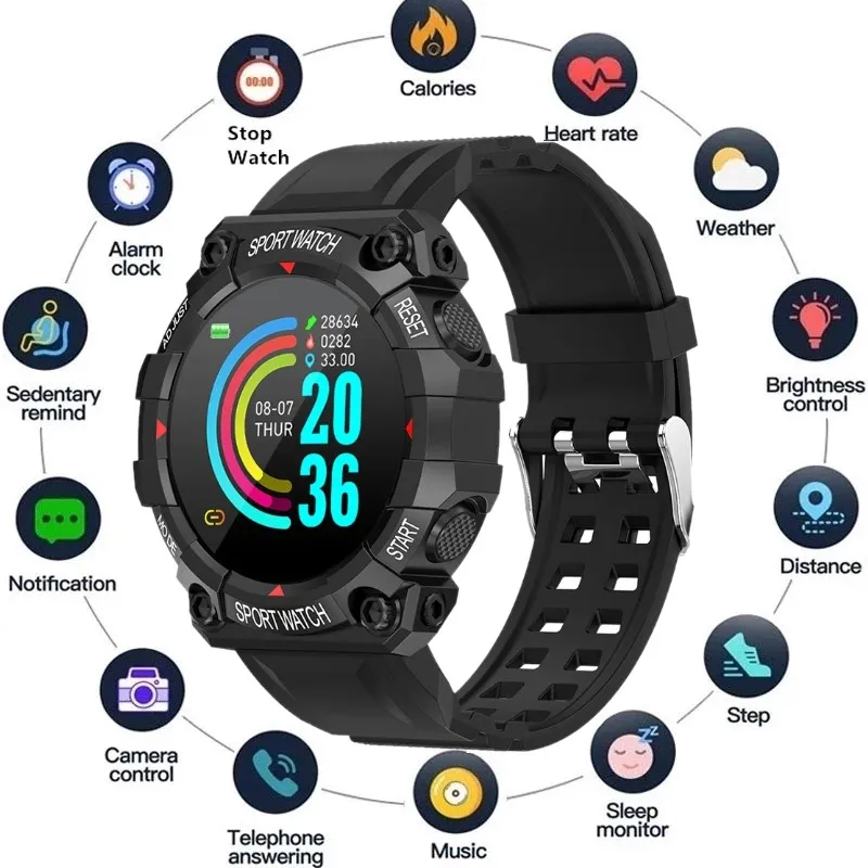 

New Smart Watch Men Wome Touch Screen Sports Fitness Bracelets Wristwatch Waterproof Bluetooth Smartwatch FD68S for Android Ios