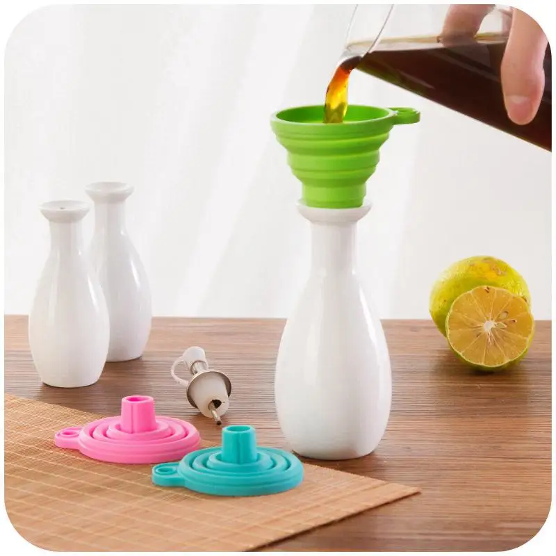 

Medical Silicone Gel Foldable & Retractable Style Funnel Hopper Kitchen Accessory Cooking Tools kitchen accessories