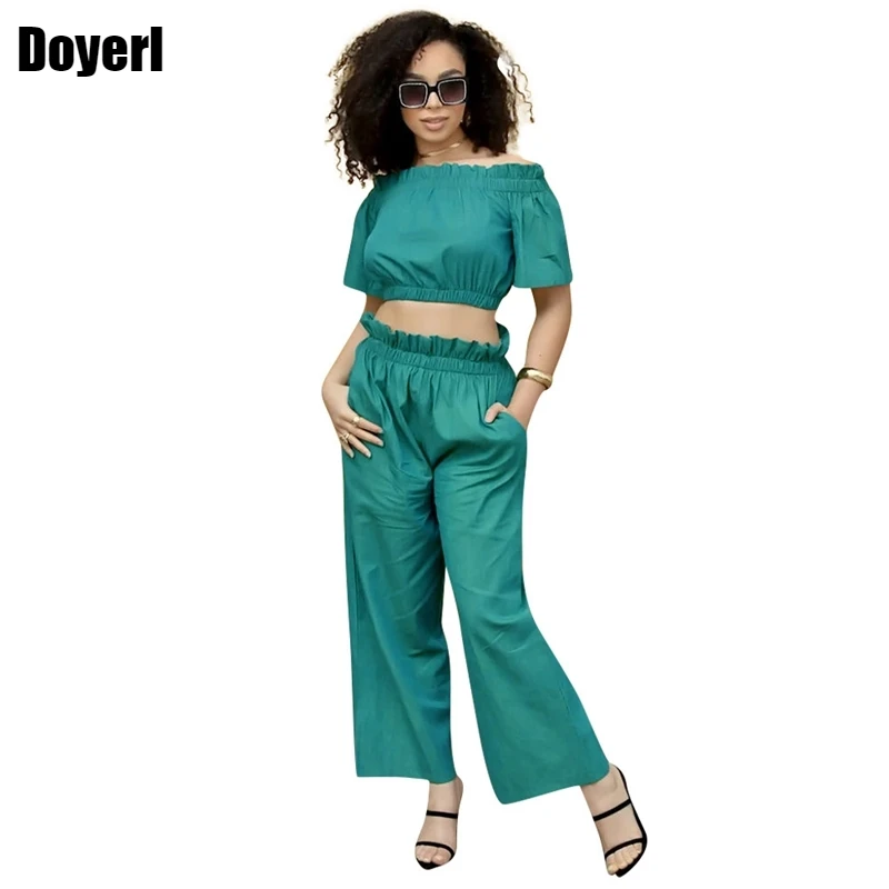 

Casual Two Piece Set Summer Matching Sets for Women Trendy Clothes Crop Top and Wide Leg Pants Club 2 Piece Sets Womens Outfits