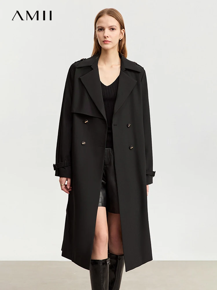 AMII Минималистичная армейская ветровка Φ 2023 новая Длинная зимняя верхняя одежда