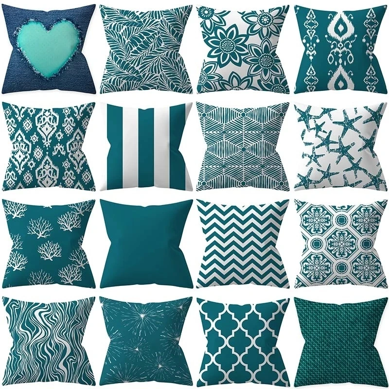 

Роскошная декоративная подушка с геометрическим зеленым рисунком, 45*45