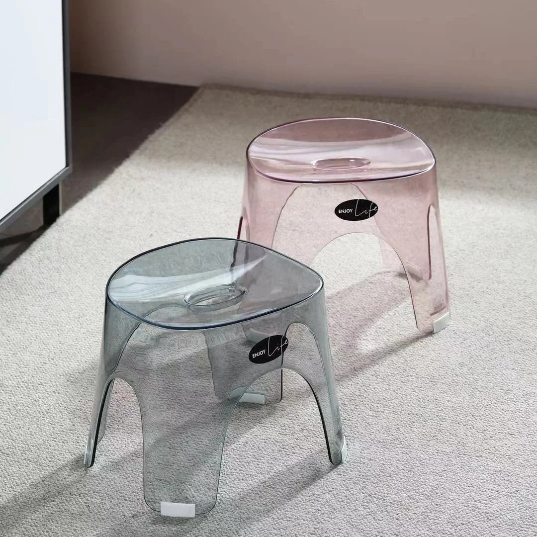 

Practical Beauty Ins Crystal Stool Transparent Thickened Household Stackable Children Tool Ottomans Furniture Living Room Chair