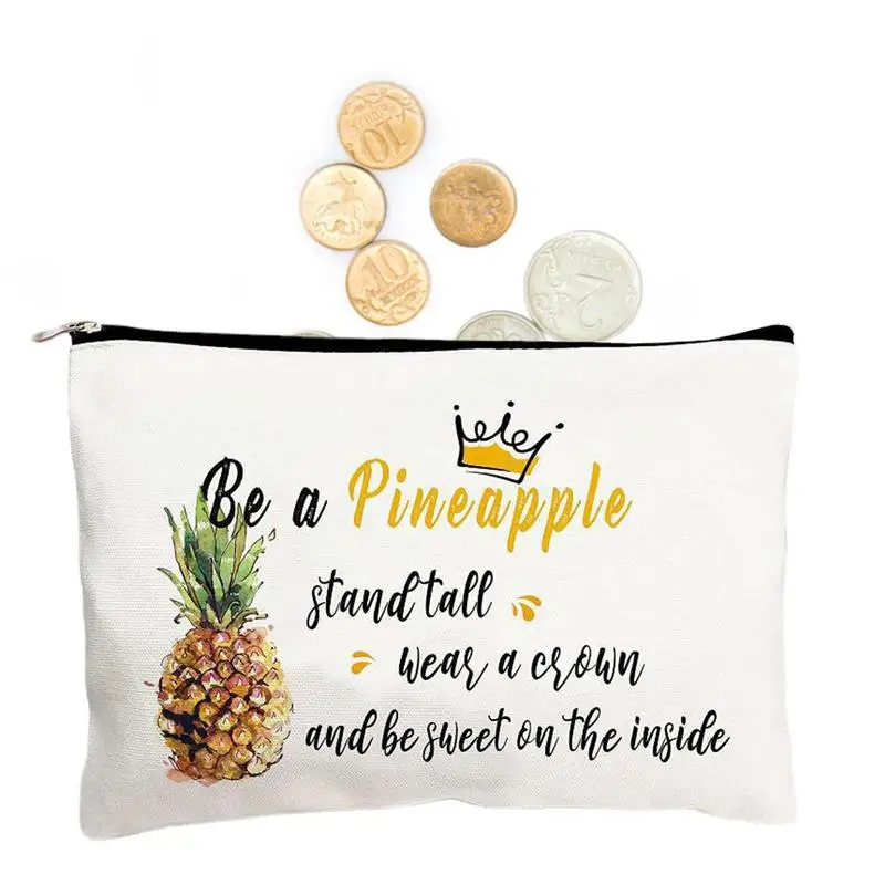 

Linen Makeup Bag Canvas Cosmetic Bag Canvas Pencil Bags Thermal Transfer Zipper Makeup Pouch Plain Makeup Bag For Travel