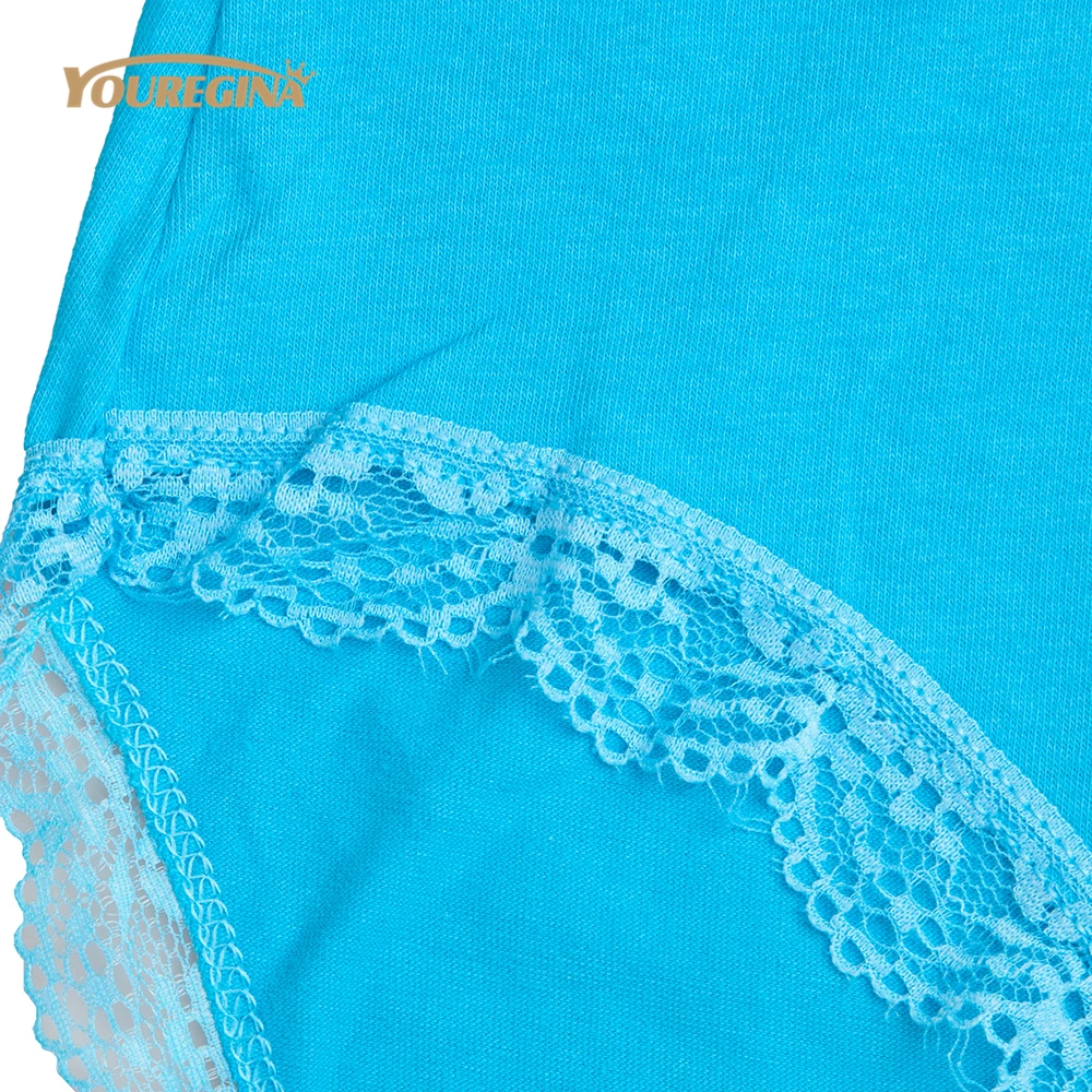 YOUREGINA Plus Size Underwear Women Sexy Solid Cotton Knickers Mid Waist Breathable Briefs Lingerie for Ladies 4XL 6 pcs/lot