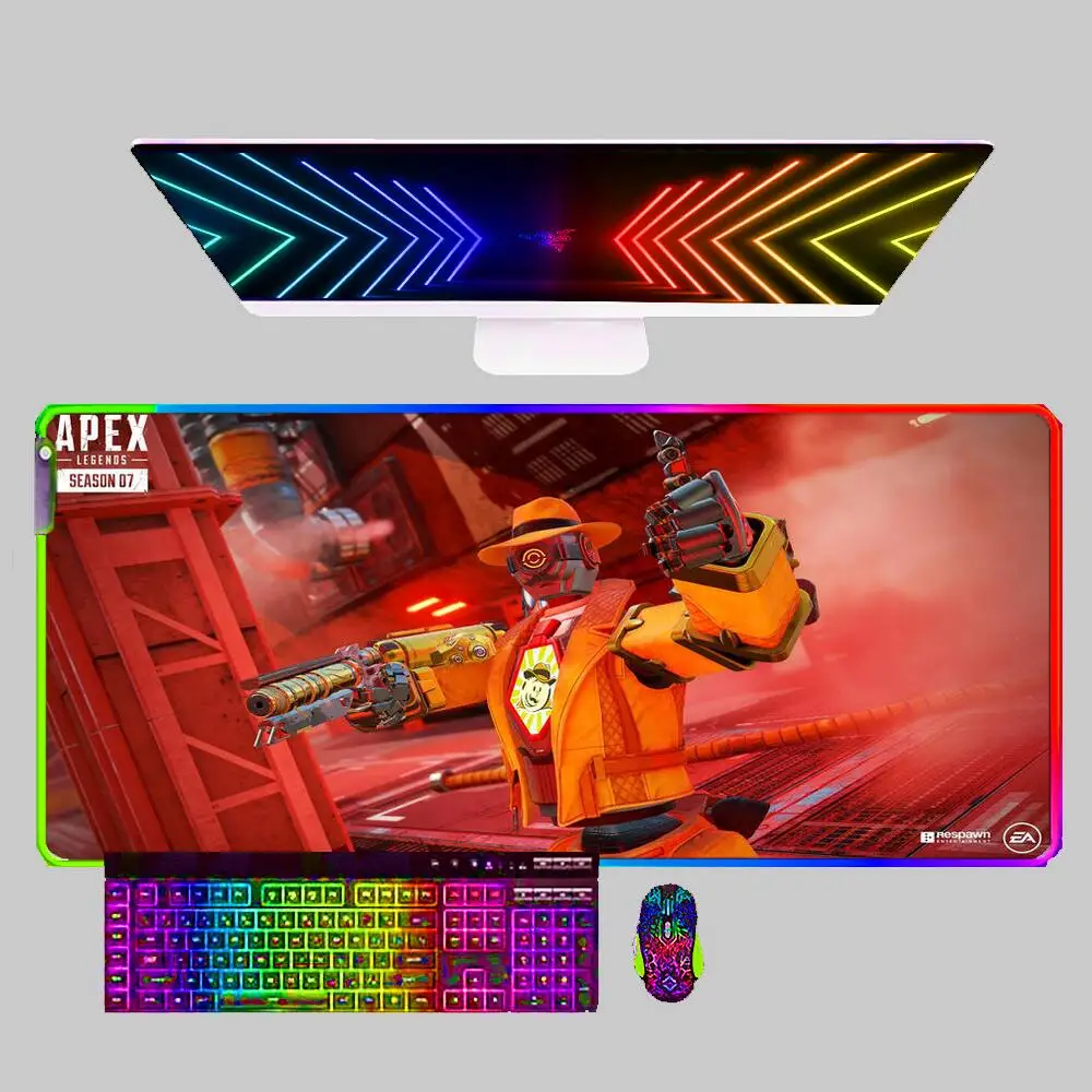 

Mouse Pad Apex Legends RGB Gaming Accessories Carpet Gamer Varmilo PC Computer Speed Type Keyboard For LOL Desk Mat LED Mausepad